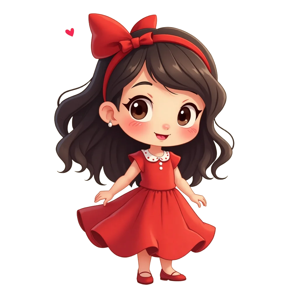 Charming Red Dress Girl